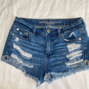distressed denim shorts